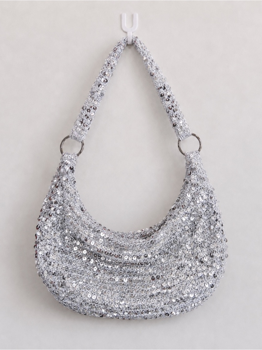 Y2K Sequin and Beaded Shoulder Bag